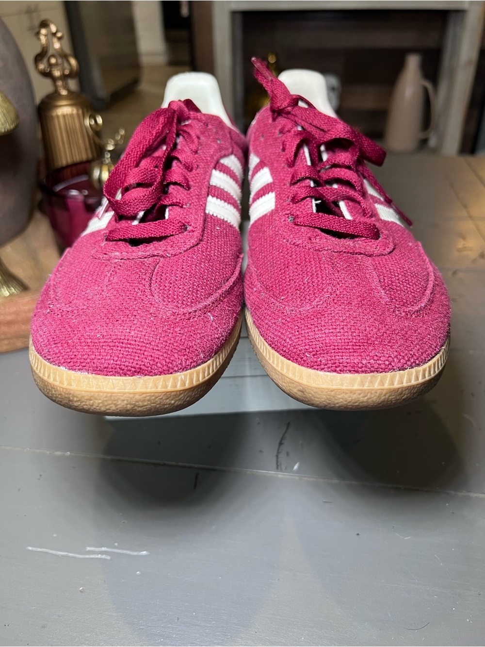 Adidas Sambas Hemp Burgundy Sneakers Unisex Size 8 - Picture 6 of 10